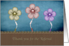 Thank You For The Referral Business Appreciation Flower Trio card