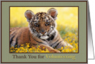 Thank You Volunteer Young Tiger Field of Yellow Flowers card