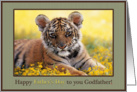Happy Father’s Day Godfather Young Tiger Field of Yellow Flowers card