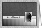 Special Request Reader Tuxedo Black Grey White card