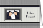 Usher Request Tuxedo Bow Tie Navy Black White Grey card