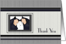 Thank You Tuxedo Bow Tie Navy Black White Grey card