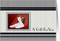 A Gift For You Bride And Groom Dancing Red Navy Black White Grey card