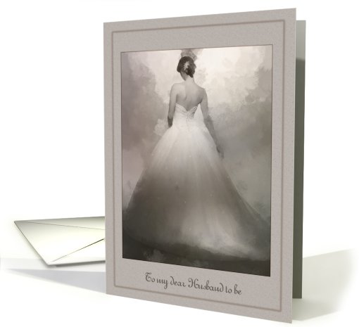 To my Husband to be Bride Painted Portrait style card (633079)