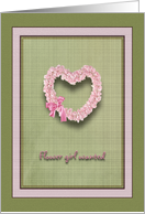 Flower Girl Request Invitation, Rose Heart card