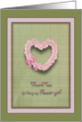 Thank You Flower Girl, Rose Heart card