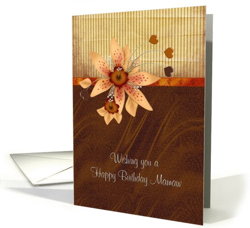 Happy Birthday Grandmother Mamaw Flowers with hearts card (639771)