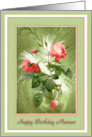 Happy Birthday Grandmother Mamaw Antique Roses and Feathers card