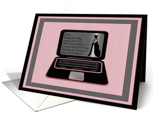 Flower Girl Niece Invitation Via Computer Message card (640120)