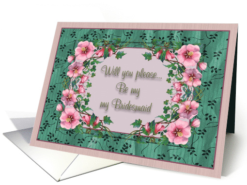 Bridesmaid Invitation Framed Flowers card (640220)
