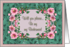 Bridesmaid Invitation Framed Flowers card