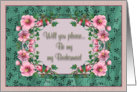 Bridesmaid Invitation Framed Flowers card