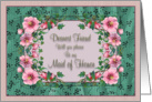 Maid of Honor Friend Invitation, Framed Flowers card