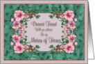 Matron of Honor Friend Invitation, Framed Flowers card