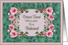 Bridesmaid Friend Invitation, Framed Flowers card