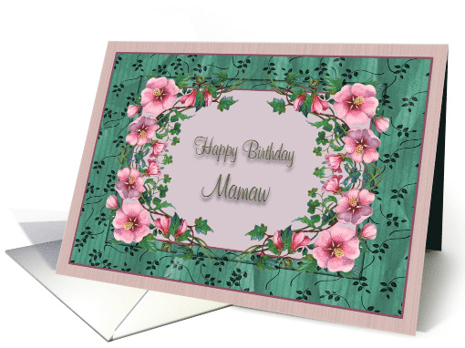Birthday Mamaw Flowers Frame Vines card (640267)