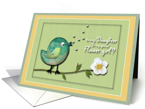 Flower girl Daughter Talking Bird flowers card (642755)