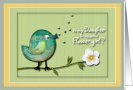 Flower girl Daughter Talking Bird flowers card