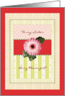 Flower Girl Sister Invitation - Daisy Pink and Coral card