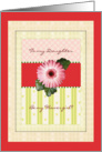 Flower Girl Daughter Invitation - Daisy, Pink and Coral card