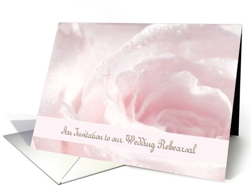 Wedding Rehearsal Invitaiton, Pink and White Rose, Water... (647037)