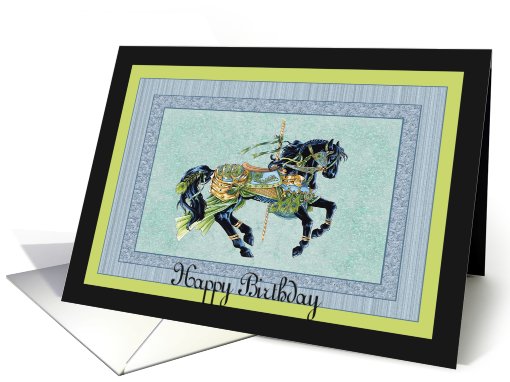 Carousel Horse Happy Birthday card (647215)
