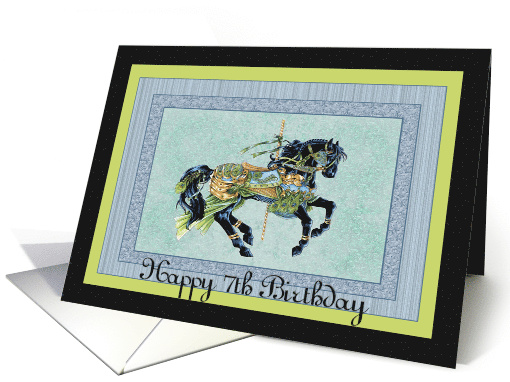 Happy Birthday 7th Carousel Horse card (647238)