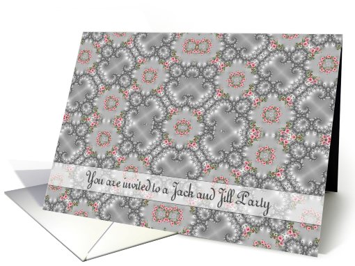 Jack and Jill Party Invitation, Pink and White Roses card (647737)