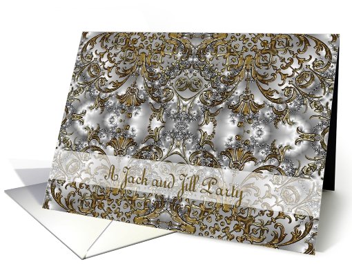 Jack and Jill Invitation, Scroll Gold Silver card (648088)