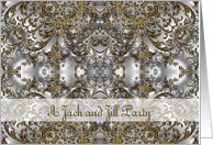 Jack and Jill Invitation, Scroll Gold Silver card