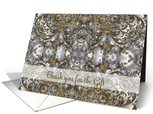 Thank You for the Gift, Scroll Gold Silver card (648093)