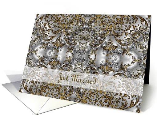 Just Married, Scroll Gold Silver card (648096)