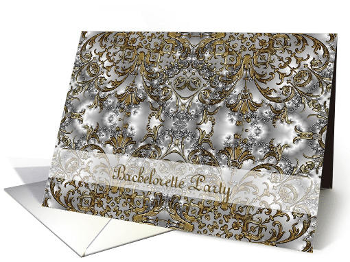 Bachelorette Party, Scroll Gold Silver card (648144)
