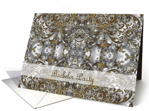 Bachelor Party Scroll Gold Silver card (648192)