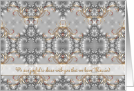Marriage Wedding Announcement Scroll Gold Silver card