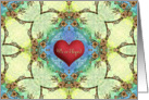 Elopement Announcement, Red Gold Heart Scroll Pattern card