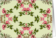 Blank Note Card, Victorian Rose Scroll Pattern card