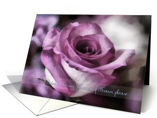 Matron of Honor Sister Invitation, Pink Rose card (657735)