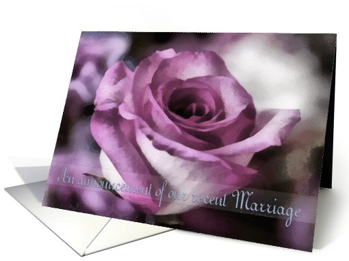 Just Married Announcement,  Pink Rose card (657738)