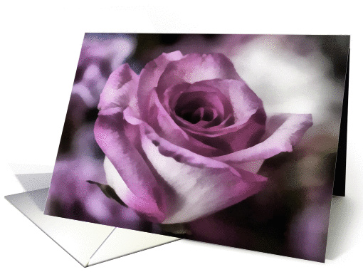 Note Card Blank Pink Rose card (657750)