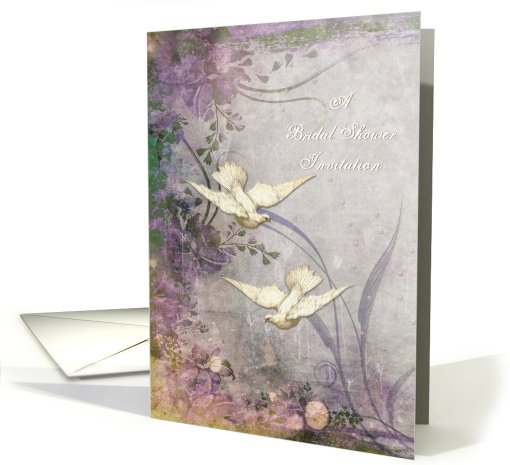 Bridal Shower Invitation - Doves - Flowers card (657917)