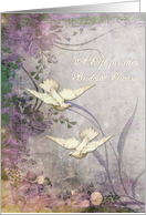 Wedding Gift - Bride and Groom - Doves - Flowers card