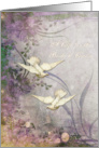 Wedding Gift - Bride and Groom - Doves - Flowers card