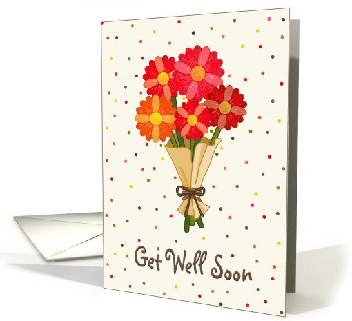 Get Well Soon Bouquet of Colorful Flowers card (658006)