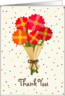 Thank You For the Gift, Bouquet of Colorful Flowers card