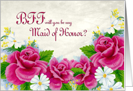 Maid of Honor Best Friend Invitation Roses and Daisy’s card