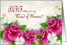 Maid of Honor Best Friend Invitation Roses and Daisy’s card