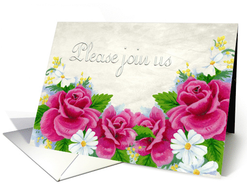 Wedding Rehearsal Invitation Roses and Daisy's card (658529)