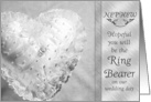 Ring Bearer Nephew Request Black and White Heart Pillow card