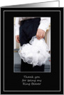 Thank You Ring Bearer- Young Boy Dressed for the Wedding with Rings card